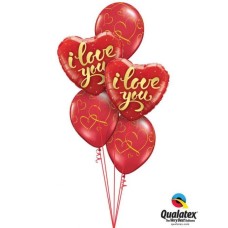 Bukiet 790 Gold Script â€žI Love Youâ€ Qualatex #78541-2 40862-3 43790-3